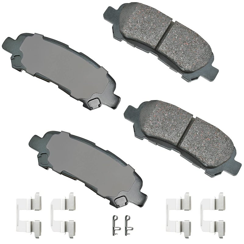 Akebono Ultra-Premium Ceramic Rear Disc Brake Pads, grey